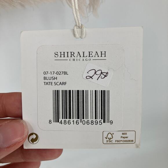 Shiraleah Chicago Blush Pink Lightweight Fringe Acrylic Blanket Tate Wrap Scarf - Picture 6 of 6